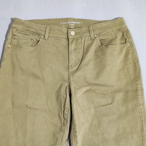 Chico's jeans woman's 2( L/12) olive green colour Platinum Boyfriend style - Picture 2 of 14